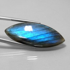 38.33 ct Multicolor Labradorite Stone, Natural Labradorite in Marquise Cabochon Shape for Sale