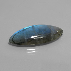 21.02 ct Multicolor Labradorite Stone, Natural Labradorite in Marquise Cabochon Shape for Sale