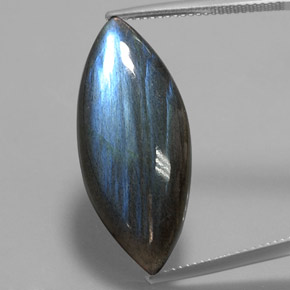 19.29 ct Multicolor Labradorite Gemstone, Labradorite Gem in Marquise Cabochon Shape for Sale.