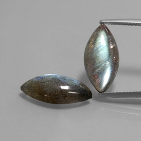 10.60 ct Multicolor Labradorite Gemstone, Labradorite Gem in Marquise Cabochon Shape for Sale.