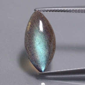 5.19 ct Multicolor Labradorite Gemstone, Labradorite Gem in Marquise Cabochon Shape for Sale.