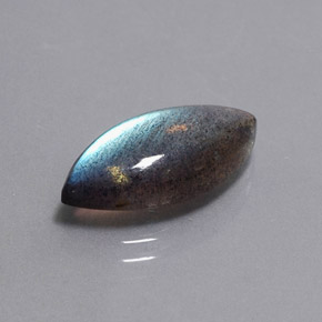5.19 ct Multicolor Labradorite Stone, Natural Labradorite in Marquise Cabochon Shape for Sale