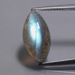 4.83 ct Multicolor Labradorite Gemstone, Labradorite Gem in Marquise Cabochon Shape for Sale.