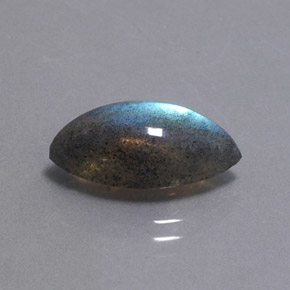 4.83 ct Multicolor Labradorite Stone, Natural Labradorite in Marquise Cabochon Shape for Sale