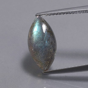 2.98 ct Multicolor Labradorite Gemstone, Labradorite Gem in Marquise Cabochon Shape for Sale.