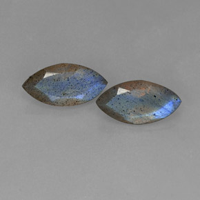 5.36 ct Blue Labradorite Gemstone, Labradorite Gem in Marquise Facet Shape for Sale.