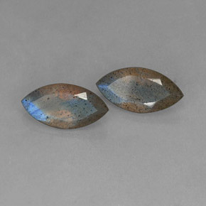 5.36 ct Blue Labradorite Stone, Natural Labradorite in Marquise Facet Shape for Sale