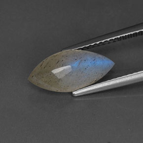 Labradorite Gemstone in 13.5 x 6.5 mm Size for Sale, Labradorite Stone in Gray Blue Sheen Color