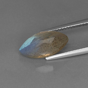 Labradorite Gemstone in 14.3 x 7.3 mm Size for Sale, Labradorite Stone in Gray Blue Sheen Color