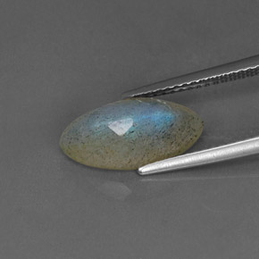 Labradorite Gemstone in 14 x 7 mm (calibrated) Size for Sale, Labradorite Stone in Gray Blue Sheen Color
