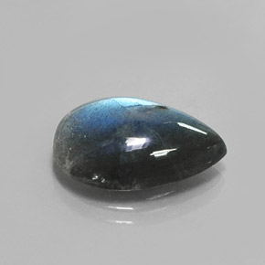 8.76 ct Multicolor Labradorite Stone, Natural Labradorite in Pear Cabochon Shape for Sale