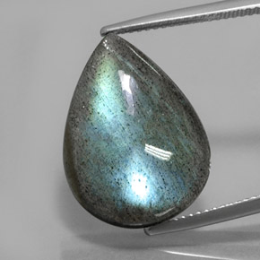 12.79 ct Multicolor Labradorite Gemstone, Labradorite Gem in Pear Cabochon Shape for Sale.