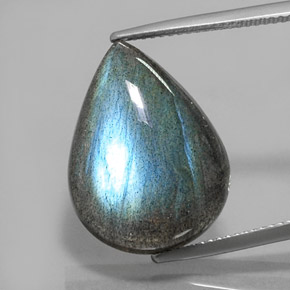 14.88 ct Multicolor Labradorite Gemstone, Labradorite Gem in Pear Cabochon Shape for Sale.