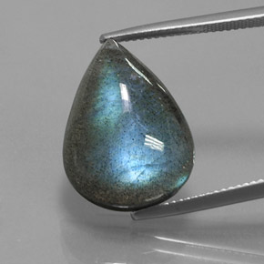 12.61 ct Multicolor Labradorite Gemstone, Labradorite Gem in Pear Cabochon Shape for Sale.