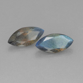 4.57 ct Blue Labradorite Stone, Natural Labradorite in Marquise Facet Shape for Sale