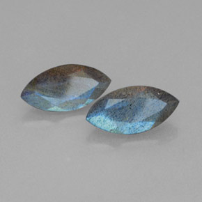 5.80 ct Blue Labradorite Stone, Natural Labradorite in Marquise Facet Shape for Sale