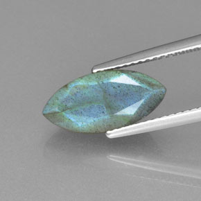 3.54 ct Blue Labradorite Gemstone, Labradorite Gem in Marquise Facet Shape for Sale.