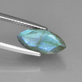 3.54 ct Blue Labradorite Stone, Natural Labradorite in Marquise Facet Shape for Sale