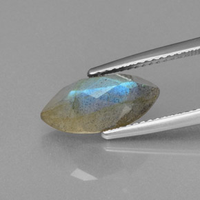 Labradorite Gemstone in 14 x 6.7 mm Size for Sale, Labradorite Stone in Gray Blue Sheen Color