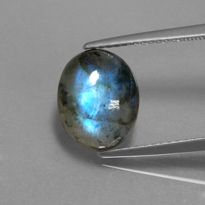 4.06 ct Multicolor Labradorite Gemstone, Labradorite Gem in Oval Cabochon Shape for Sale.