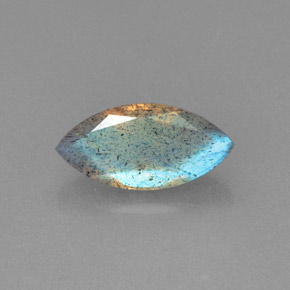 2.46 ct Blue Labradorite Gemstone, Labradorite Gem in Marquise Facet Shape for Sale.