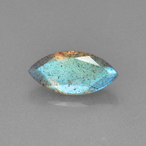 2.46 ct Blue Labradorite Stone, Natural Labradorite in Marquise Facet Shape for Sale