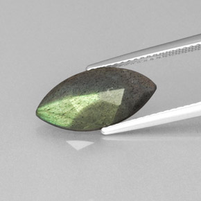 Labradorite Gemstone in 16 x 8 mm (calibrated) Size for Sale, Labradorite Stone in Gray Blue Sheen Color