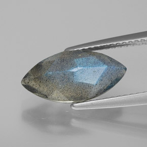 Labradorite Gemstone in 14 x 7 mm (calibrated) Size for Sale, Labradorite Stone in Gray Blue Sheen Color