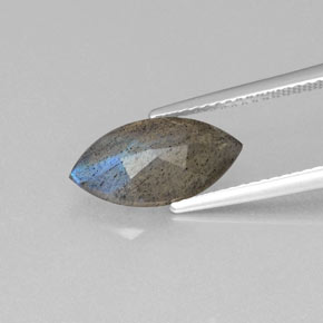 Labradorite Gemstone in 14 x 7 mm (calibrated) Size for Sale, Labradorite Stone in Gray Blue Sheen Color