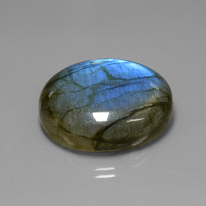 39.42 ct Blue Labradorite Stone, Natural Labradorite in Oval Cabochon Shape for Sale