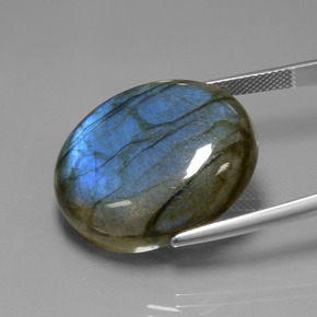 Labradorite Gemstone in 25.7 x 22 mm Size for Sale, Labradorite Stone in Gray Blue Sheen Color