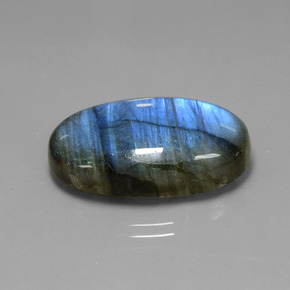 23.23 ct Blue Labradorite Stone, Natural Labradorite in Oval Cabochon Shape for Sale
