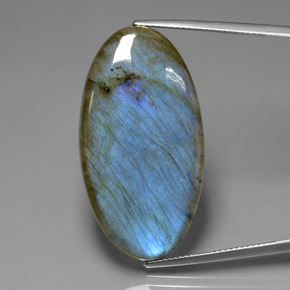 33.63 ct Blue Labradorite Gemstone, Labradorite Gem in Oval Cabochon Shape for Sale.
