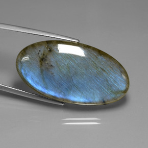 33.63 ct Blue Labradorite Stone, Natural Labradorite in Oval Cabochon Shape for Sale