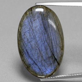 16.81 ct Blue Labradorite Gemstone, Labradorite Gem in Oval Cabochon Shape for Sale.