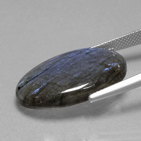 Labradorite Gemstone in 24.6 x 15.8 mm Size for Sale, Labradorite Stone in Gray Blue Sheen Color