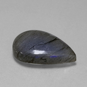27.70 ct Blue Labradorite Stone, Natural Labradorite in Pear Cabochon Shape for Sale