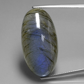 32.48 ct Blue Labradorite Gemstone, Labradorite Gem in Oval Cabochon Shape for Sale.