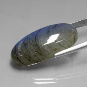 Labradorite Gemstone in 30 x 15.8 mm Size for Sale, Labradorite Stone in Gray Blue Sheen Color