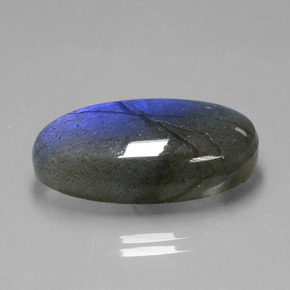 19.57 ct Blue Labradorite Stone, Natural Labradorite in Oval Cabochon Shape for Sale
