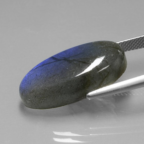 Labradorite Gemstone in 24.5 x 13.1 mm Size for Sale, Labradorite Stone in Gray Blue Sheen Color