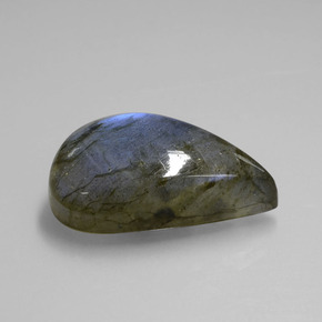 21.94 ct Blue Labradorite Stone, Natural Labradorite in Pear Cabochon Shape for Sale