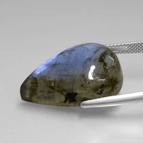 Labradorite Gemstone in 23.6 x 16.7 mm Size for Sale, Labradorite Stone in Gray Blue Sheen Color