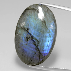 25.87 ct Blue Labradorite Gemstone, Labradorite Gem in Oval Cabochon Shape for Sale.