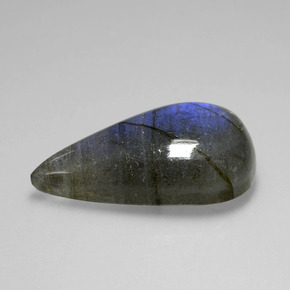 26.80 ct Blue Labradorite Stone, Natural Labradorite in Pear Cabochon Shape for Sale