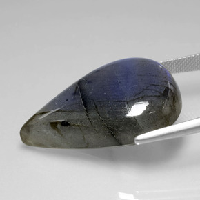 Labradorite Gemstone in 30.6 x 22.4 mm Size for Sale, Labradorite Stone in Gray Blue Sheen Color