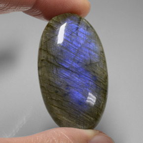 58.44 ct Blue Labradorite Gemstone, Labradorite Gem in Oval Cabochon Shape for Sale.