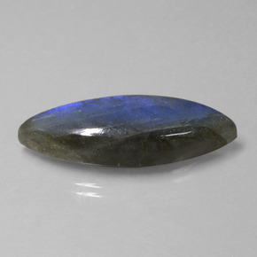 18.92 ct Blue Labradorite Stone, Natural Labradorite in Marquise Cabochon Shape for Sale