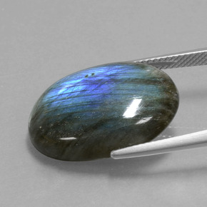 Labradorite Gemstone in 21.7 x 15.4 mm Size for Sale, Labradorite Stone in Gray Blue Sheen Color
