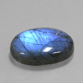 20.59 ct Blue Labradorite Stone, Natural Labradorite in Oval Cabochon Shape for Sale